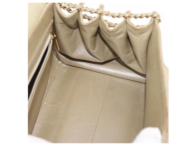 CHANEL Choco Bar Chain Shoulder Bag Leather Gold CC - vista 19