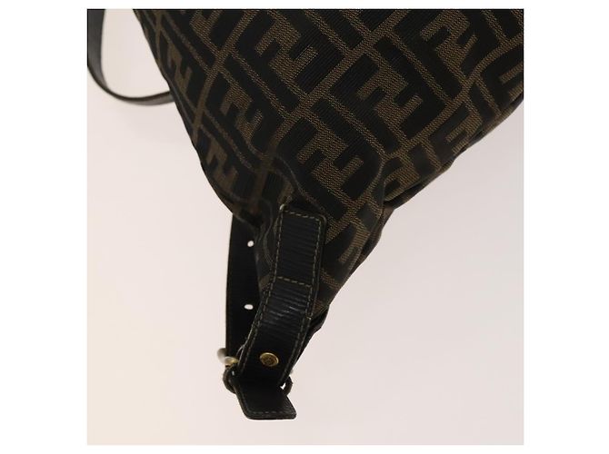 FENDI Zucca Canvas Rucksack Braun Schwarz gold - Ansicht 14