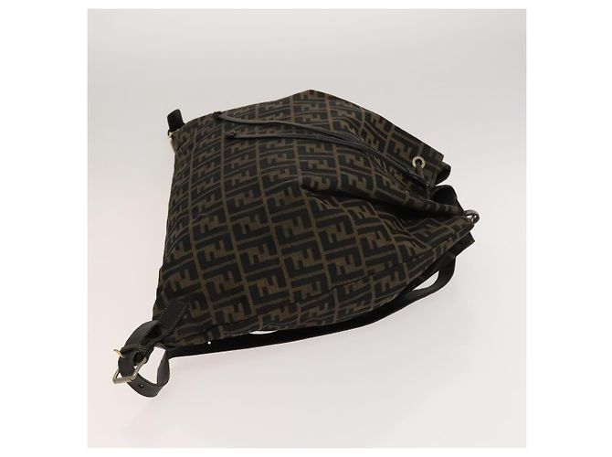 FENDI Zucca Canvas Rucksack Braun Schwarz gold - Ansicht 3