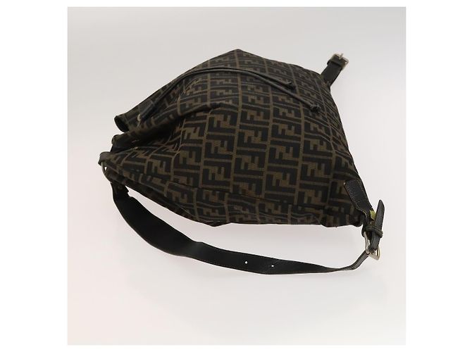 FENDI Zucca Canvas Rucksack Braun Schwarz gold - Ansicht 4