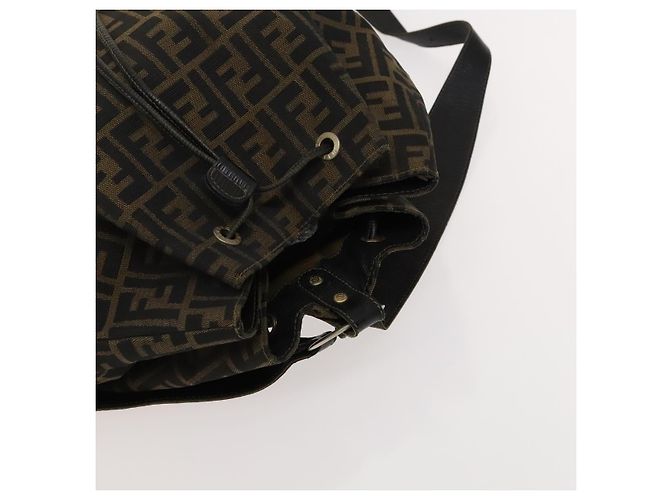 FENDI Zucca Canvas Rucksack Braun Schwarz gold - Ansicht 6