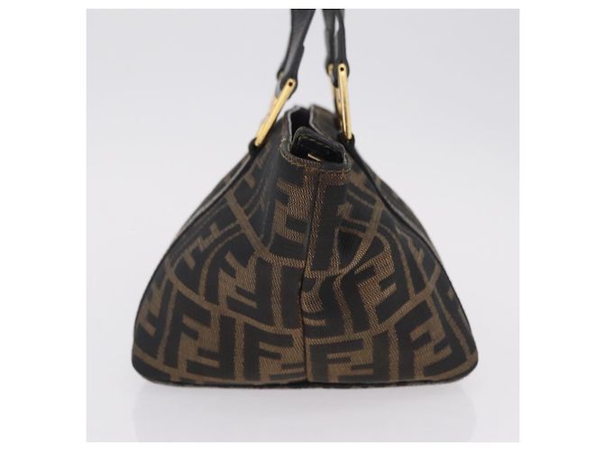 FENDI Zucca Canvas Hand Bag Black Brown - vista 4
