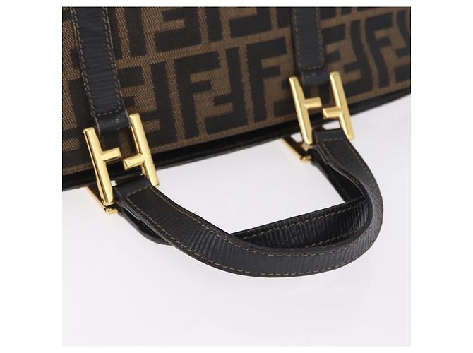 FENDI Zucca Canvas Hand Bag Black Brown - vista 8