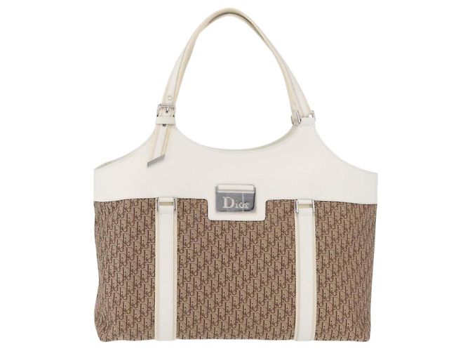Christian Dior Trotter Canvas Tote Bag Beige Silver - Ansicht 2