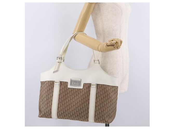 Christian Dior Trotter Canvas Tote Bag Beige Silver - Ansicht 25