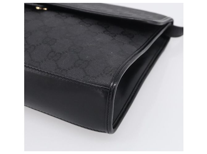 GUCCI GG Canvas Shoulder Bag Black Gold 004 49 0195 - vista 10