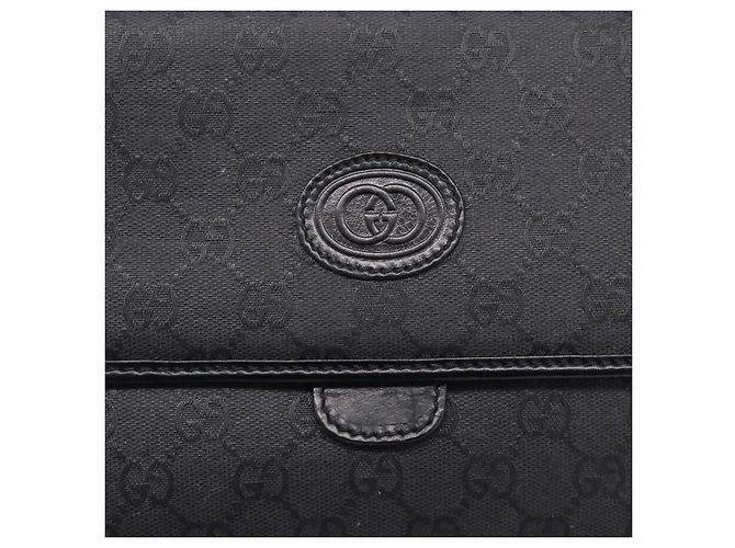 GUCCI GG Canvas Shoulder Bag Black Gold 004 49 0195 - vista 14