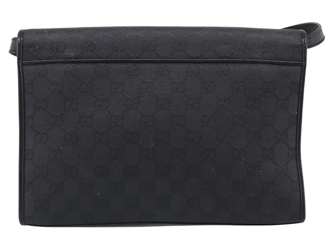 GUCCI GG Canvas Shoulder Bag Black Gold 004 49 0195 - vista 3