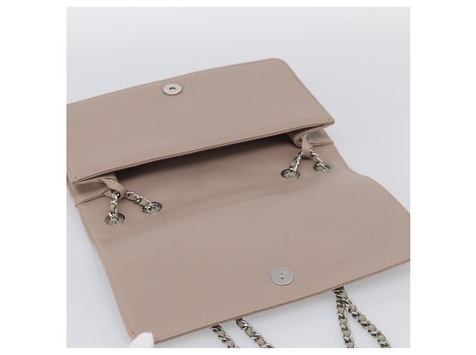 CHANEL Chain Shoulder Bag Patent Beige Silver CC - vista 19