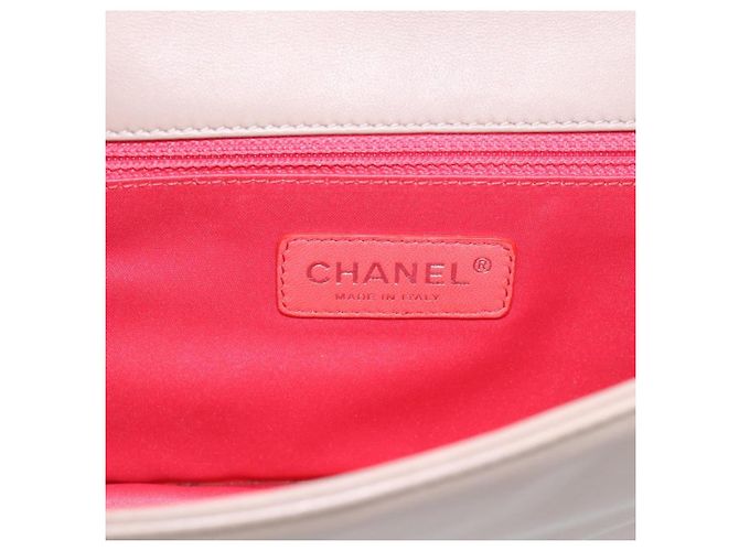 CHANEL Chain Shoulder Bag Patent Beige Silver CC - vista 20