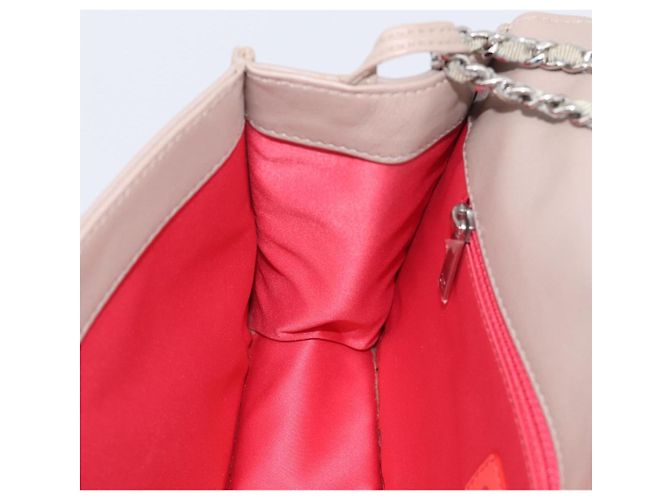 CHANEL Chain Shoulder Bag Patent Beige Silver CC - vista 22