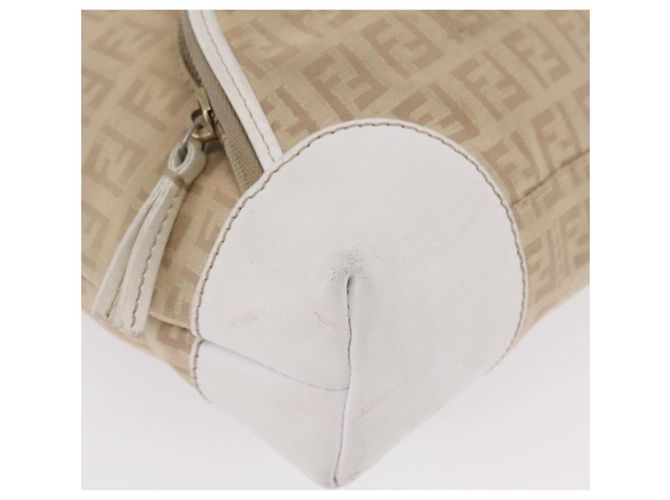 FENDI Zucchino Canvas Hand Bag Beige Gold - vista 15