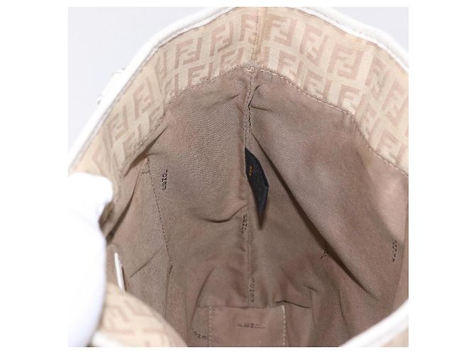 FENDI Zucchino Canvas Hand Bag Beige Gold - vista 21