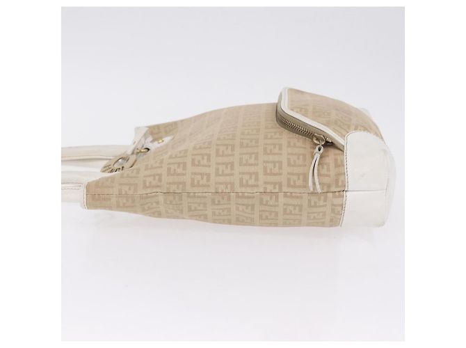 FENDI Zucchino Canvas Hand Bag Beige Gold - vista 4