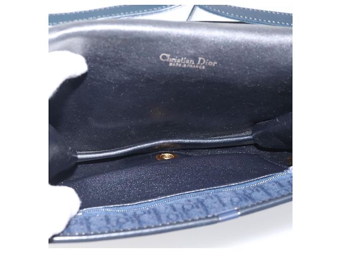 Christian Dior Trotter Canvas Shoulder Bag Navy Gold Tone - vista 17