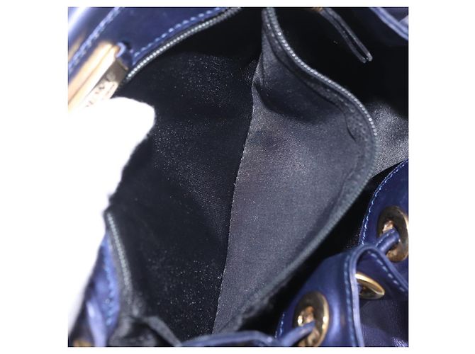 LOEWE Chain Hand Bag Leather Navy Gold - vista 24