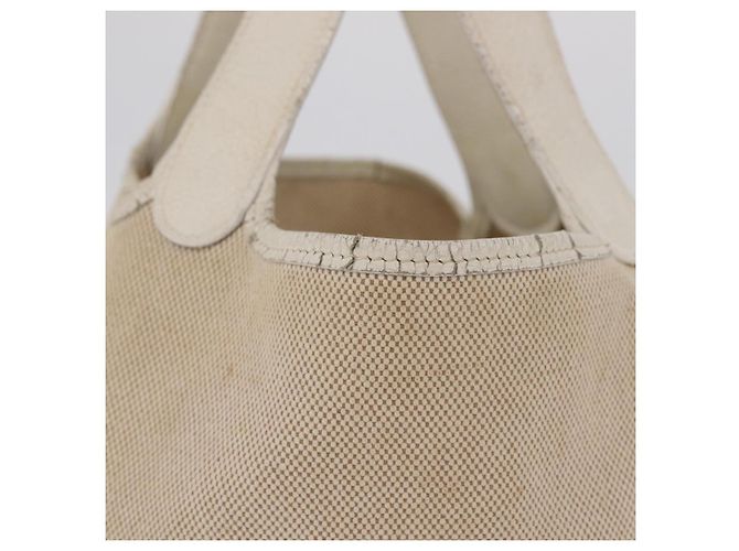 Hermès HERMES Picotan MM Hand Bag Canvas Beige Silver - vista 3