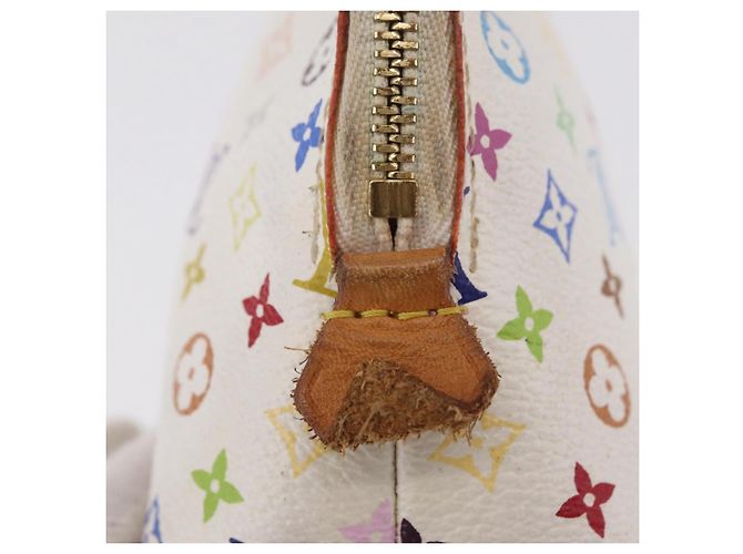 LOUIS VUITTON Monogram Multicolor Pochette PM Pouch White M47354 LV - vista 13