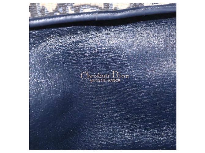 Christian Dior Trotter Canvas Shoulder Bag Navy Gold - vista 20