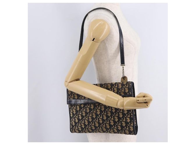 Christian Dior Trotter Canvas Shoulder Bag Navy Gold - vista 26