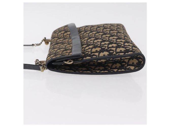 Christian Dior Trotter Canvas Shoulder Bag Navy Gold - vista 5