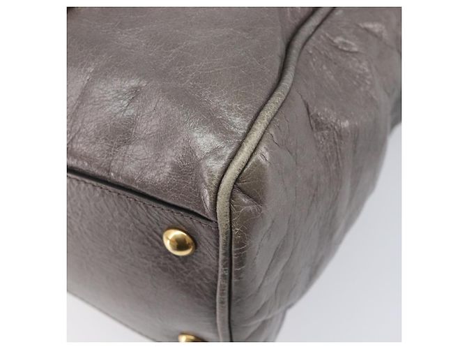 Miu Miu Hand Bag Leather 2way Gray Gold - vista 15