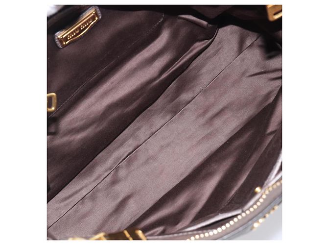 Miu Miu Hand Bag Leather 2way Gray Gold - vista 20