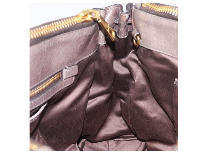 Miu Miu Hand Bag Leather 2way Gray Gold - vista 21