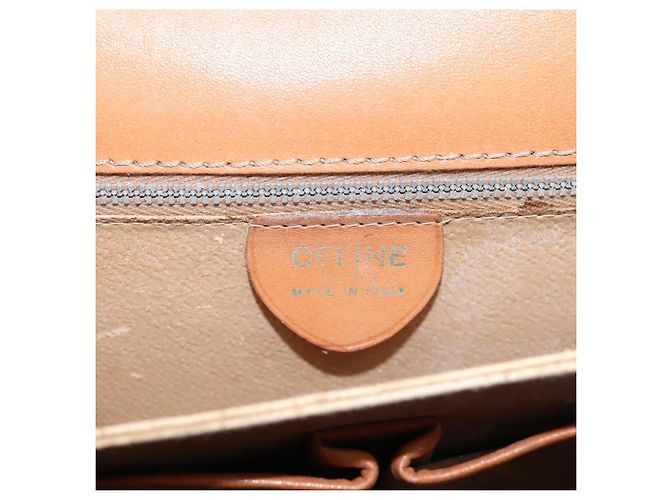 Céline CELINE Macadam Canvas Horse Carriage Bag PVC Leather Brown Gold - vista 16