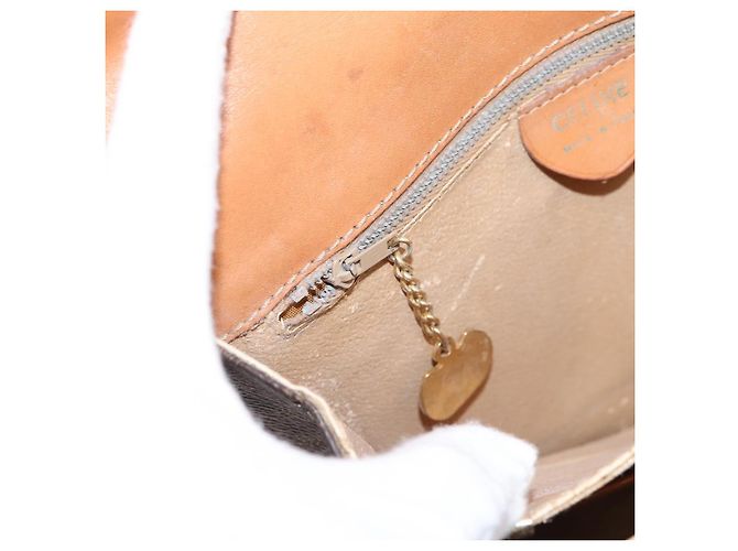 Céline CELINE Macadam Canvas Horse Carriage Bag PVC Leather Brown Gold - vista 21