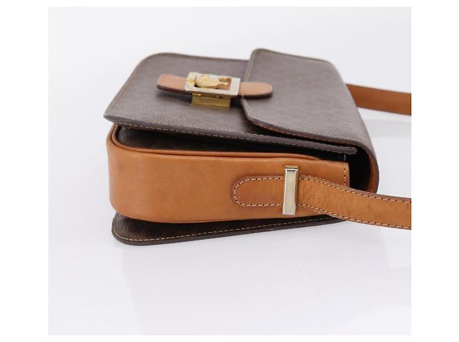 Céline CELINE Macadam Canvas Horse Carriage Bag PVC Leather Brown Gold - vista 5
