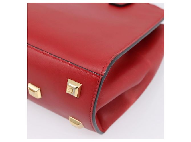 Salvatore Ferragamo Gancini Studio Bag Leather 2way Red Gold - vista 14