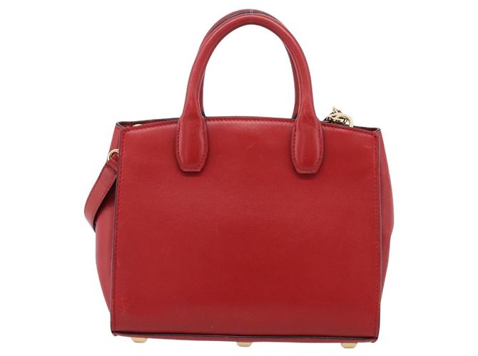 Salvatore Ferragamo Gancini Studio Bag Leather 2way Red Gold - vista 3