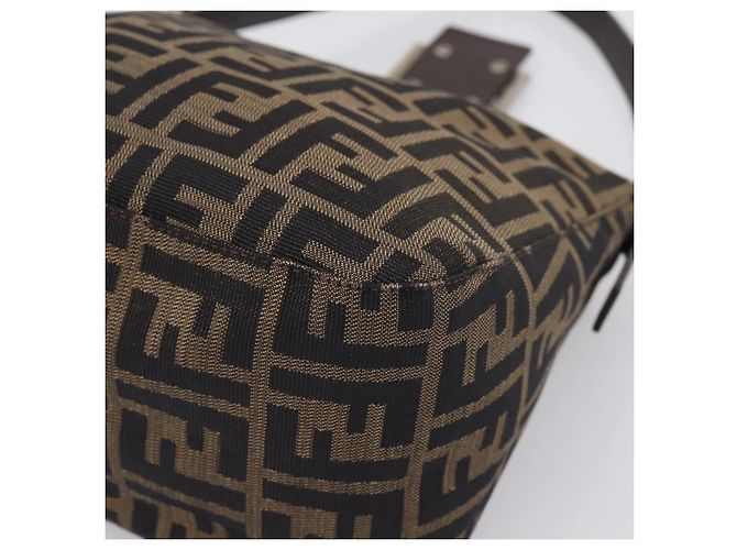 FENDI Zucca Canvas Mamma Baguette Shoulder Bag Brown Black 264260 - vista 10