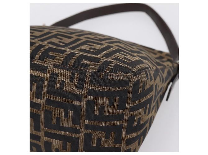 FENDI Zucca Canvas Mamma Baguette Shoulder Bag Brown Black 264260 - vista 12