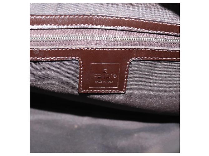 FENDI Zucca Canvas Mamma Baguette Shoulder Bag Brown Black 264260 - vista 17