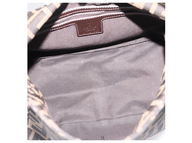 FENDI Zucca Canvas Mamma Baguette Shoulder Bag Brown Black 264260 - vista 18