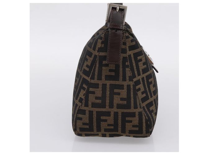 FENDI Zucca Canvas Mamma Baguette Shoulder Bag Brown Black 264260 - vista 4