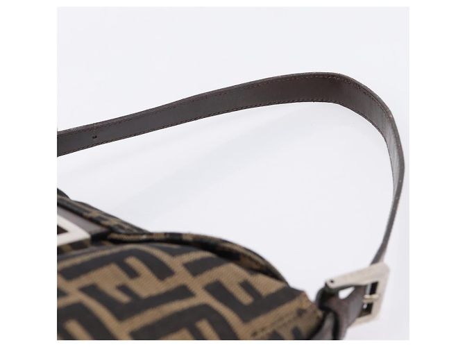 FENDI Zucca Canvas Mamma Baguette Shoulder Bag Brown Black 264260 - vista 8