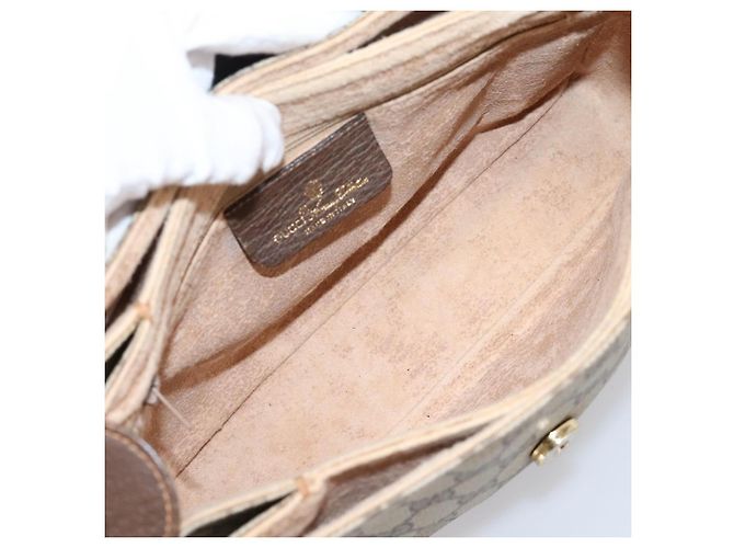 GUCCI GG Supreme Web Sherry Line Bag PVC Beige Gold 164 02 084 - vista 16