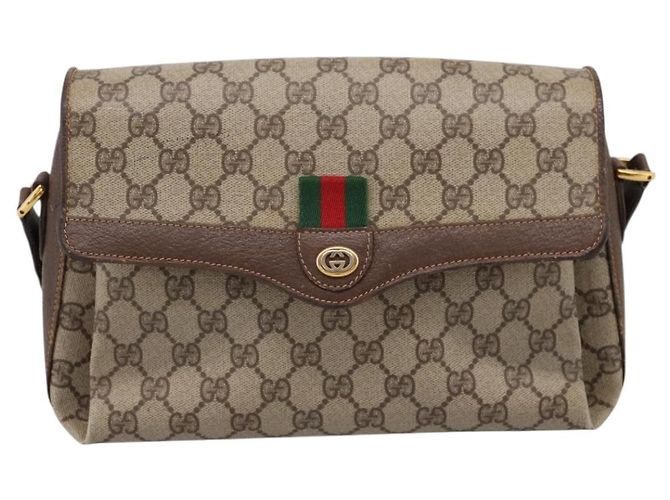 GUCCI GG Supreme Web Sherry Line Bag PVC Beige Gold 164 02 084 - vista 2