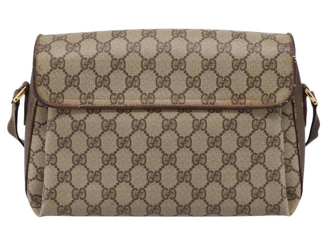 GUCCI GG Supreme Web Sherry Line Bag PVC Beige Gold 164 02 084 - vista 3