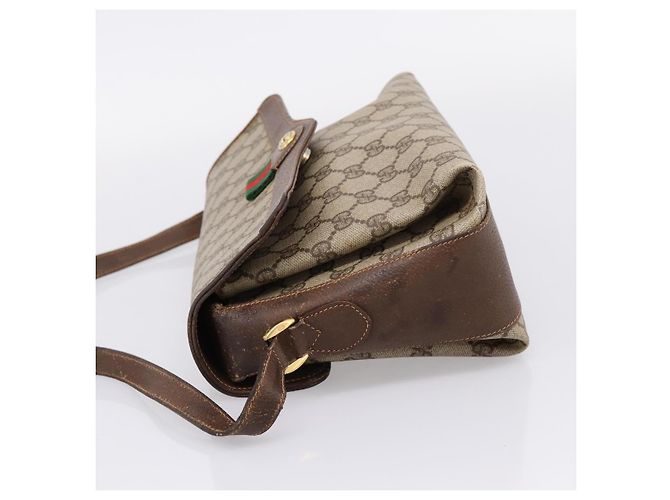 GUCCI GG Supreme Web Sherry Line Bag PVC Beige Gold 164 02 084 - vista 4