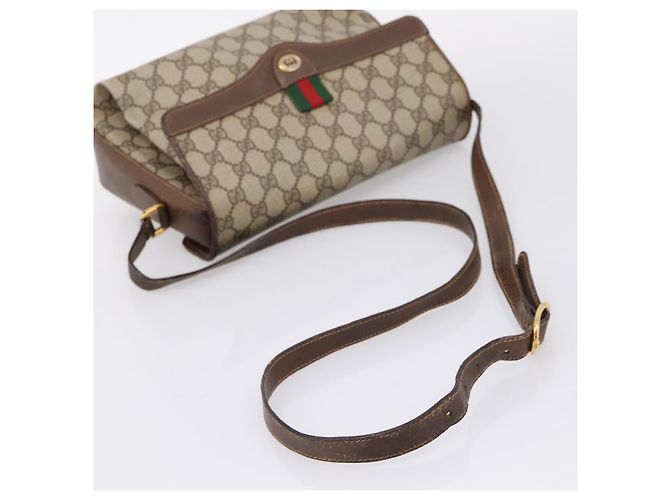 GUCCI GG Supreme Web Sherry Line Bag PVC Beige Gold 164 02 084 - vista 7