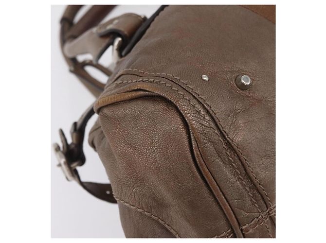 Chloé Chloe Paddington Hand Bag Leather Brown Silver - vista 12