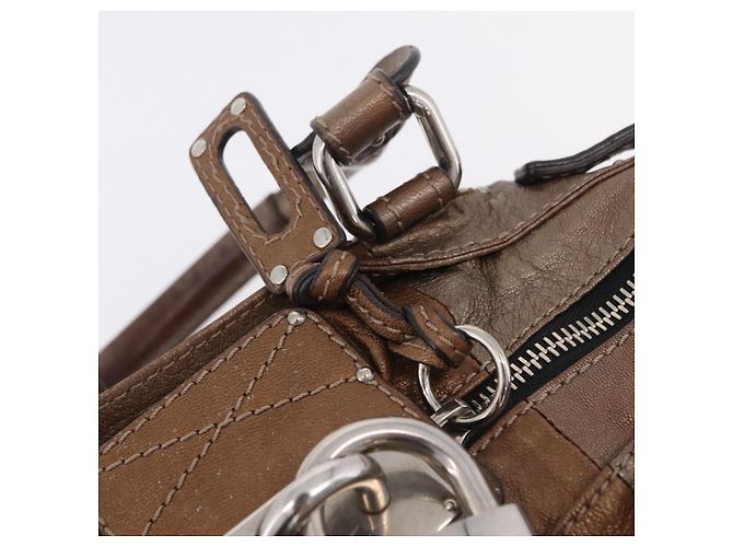 Chloé Chloe Paddington Hand Bag Leather Brown Silver - vista 17
