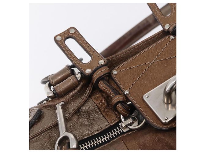Chloé Chloe Paddington Hand Bag Leather Brown Silver - vista 18
