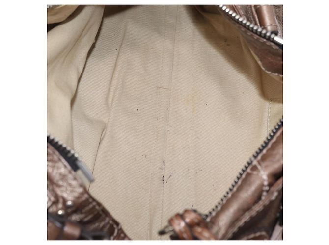 Chloé Chloe Paddington Hand Bag Leather Brown Silver - vista 22