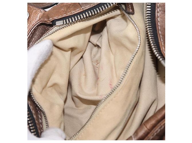 Chloé Chloe Paddington Hand Bag Leather Brown Silver - vista 26