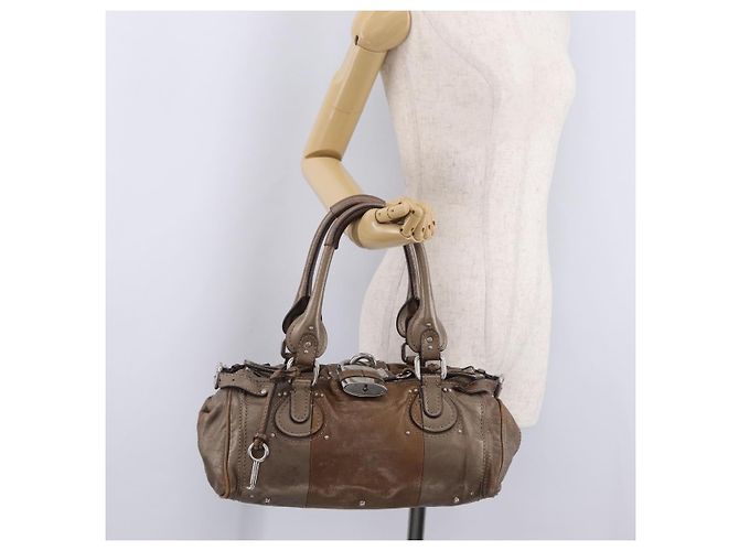 Chloé Chloe Paddington Hand Bag Leather Brown Silver - vista 30